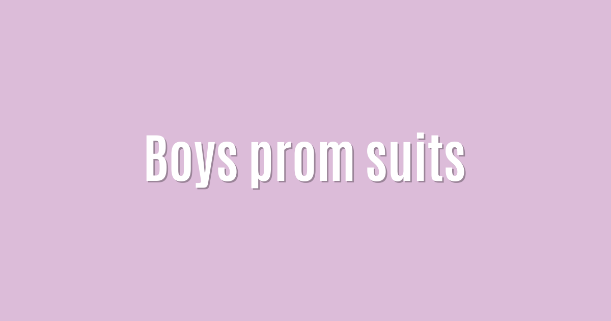 Boys prom suits